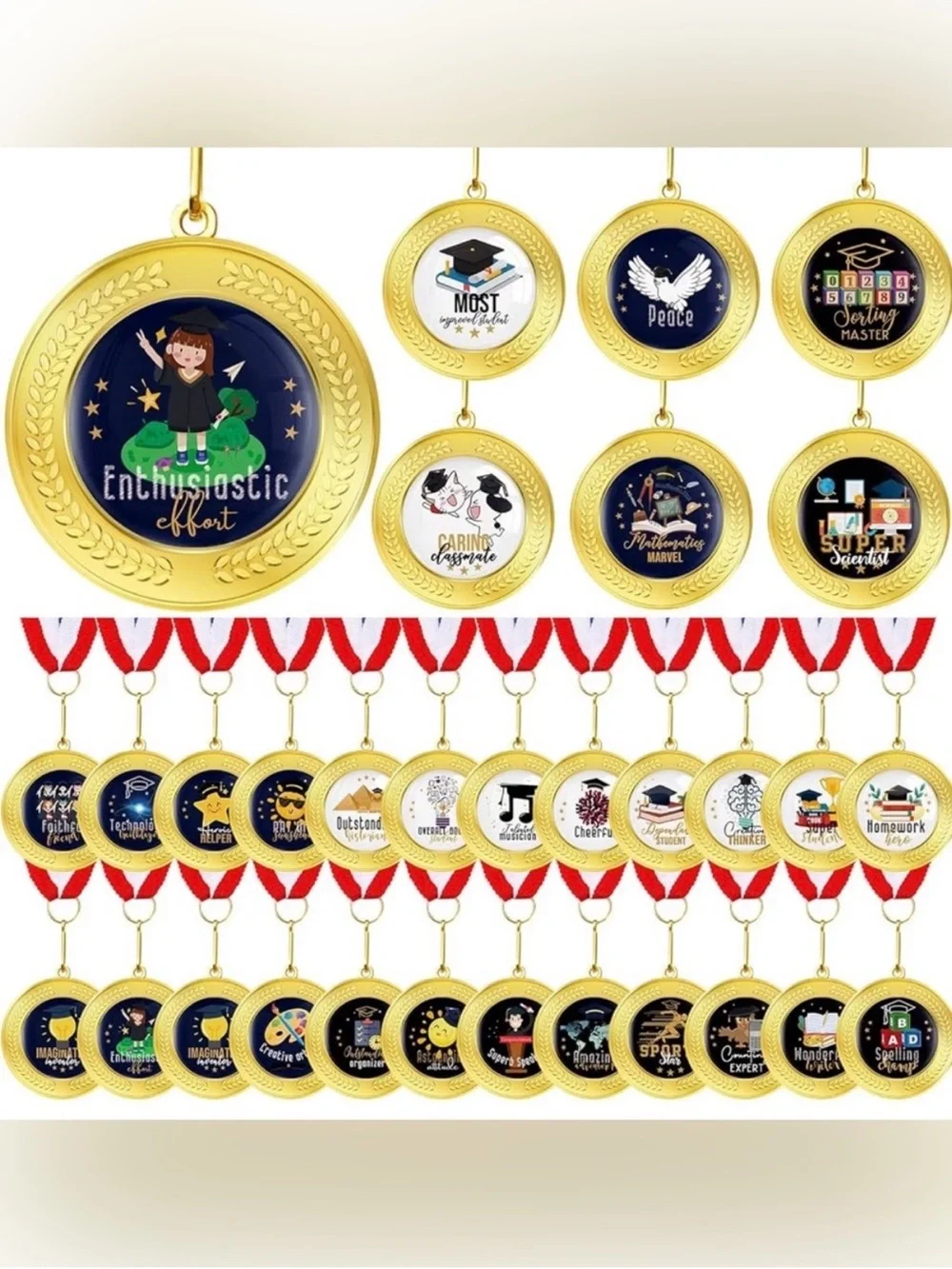 Kindergarten Graduation Education Award Medals for Students 30 Count